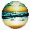 Amazing Sunset Reflecting in Blue Sea' Seascape Round Throw Pillow & Round Cushion Pillow Cover for Living Room, Sofa view 1