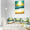 Amazing Sunset Reflecting in Blue Sea' Seascape Round Throw Pillow & Round Cushion Pillow Cover for Living Room, Sofa view 2