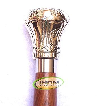 Mahira Nautical Designer Brass Victorian Handle Wooden Vintage Walking Cane Antique Style Stick Free Compass