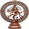 Exotic India Stable Like The Universe with Its Gyrating Galaxies - Brass Statue - Color Amazing Double Chola Color view 1
