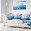 Designart Blue Salt Lake Under Clouds' Seascape Throw Cushion Pillow Cover for Living Room, Sofa 20" Round view 2