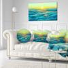Designart Beautiful Sunset Over Blue Clouds' Landscape Printed Throw Cushion Pillow Cover for Living Room, Sofa 20" Round view 2