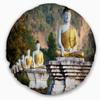 Designart Beautiful Row of Buddha Statues' Landscape Throw Living Room, Sofa, High Quality Pillow Insert + Cushion Cover Printed On Both Side 20" Round view 1