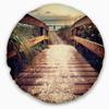 Designart Vintage Wooden Bridge Seashore Throw Living Room, Sofa, High Quality Pillow Insert + Cushion Cover Printed On Both Side 20" Round view 1