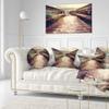 Designart Vintage Wooden Bridge Seashore Throw Living Room, Sofa, High Quality Pillow Insert + Cushion Cover Printed On Both Side 20" Round view 2