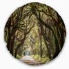 Designart Trees Tunnel in Botany Bay' Landscape Wall Throw Living Room, Sofa, High Quality Pillow Insert + Cushion Cover Printed On Both Side 20" Round view 1