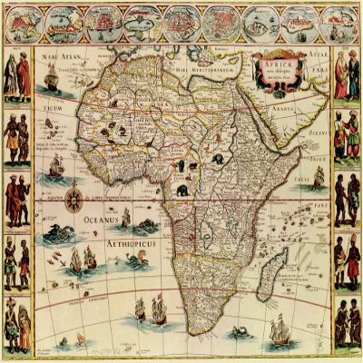 18" x 24" 1960 Map Of Africa Nova Description