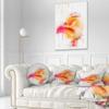 Designart Orange Rose Illustration Watercolor' Floral Throw Cushion Pillow Cover for Living Room, Sofa 20" Round view 2