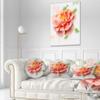 Designart Light Red Rose Sketch Watercolor' Floral Throw Cushion Pillow Cover for Living Room, Sofa 20" Round view 2