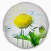 Designart Yellow Chamomile Sketch Watercolor' Floral Throw Cushion Pillow Cover for Living Room, Sofa 20" Round view 1