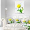 Designart Yellow Chamomile Sketch Watercolor' Floral Throw Cushion Pillow Cover for Living Room, Sofa 20" Round view 2