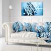 Designart Blue 3D Cubes Fractal Design' Abstract Throw Living Room, Sofa, High Quality Pillow Insert + Cushion Cover Printed On Both Side 20" Round view 2