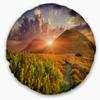 Designart Colorful Fall Mountains' Landscape Throw Living Room, Sofa, High Quality Pillow Insert + Cushion Cover Printed On Both Side 20" Round view 1