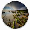 Designart Furnas Virgin Beach Galicia Spain' Seashore Throw Cushion Pillow Cover for Living Room, Sofa 20" Round view 1