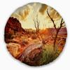 Designart Colorful Fall American Prairie' Landscape Printed Throw Cushion Pillow Cover for Living Room, Sofa 20" Round view 1