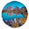 Designart Lago Rienza Ursprung Panorama' Seashore Throw Living Room, Sofa, High Quality Pillow Insert + Cushion Cover Printed On Both Side 20" Round view 1