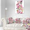 Designart Watercolor Pink Composition' Floral Throw Cushion Pillow Cover for Living Room, Sofa 20" Round view 2