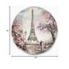 Designart Eiffel with Pink Flowers' Landscape Throw Living Room, Sofa, High Quality Pillow Insert + Cushion Cover Printed On Both Side 20" Round view 3