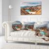 Designart Acid Lake in Volcanic Crater' Landscape Printed Throw Cushion Pillow Cover for Living Room, Sofa 20" Round view 2