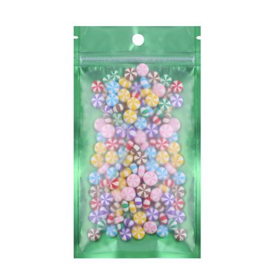 100PCS Clear/Color/Silver Mylar Foil Flat Ziplock Bags (12x22cm (4.7x8.6"), Green)
