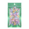 100PCS Clear/Color/Silver Mylar Foil Flat Ziplock Bags (12x22cm (4.7x8.6"), Green) view 1