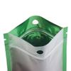 100PCS Clear/Color/Silver Mylar Foil Flat Ziplock Bags (12x22cm (4.7x8.6"), Green) view 3