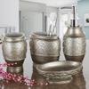 Creative Scents Dublin Silver Bathroom Accessory Set - Brushed Silver Bathroom Sets Accessories - 4 Piece Bathroom Set Includes: Soap Dispenser, Toothbrush Holder, Soap Dish and Tumbler view 2