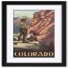 Colorado Park Rangers & Goats Professionally Framed & Matted Art Print from Travel Artwork by Artist Paul A. Lanquist Framed Art Size: 18" x 24" view 1