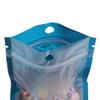 100PCS Clear/Color/Silver Mylar Foil Flat Ziplock Bags (12x22cm (4.7x8.6"), Blue) view 3