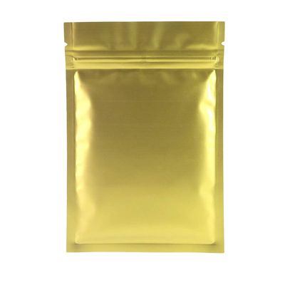 QQ Studio 100pcs Double-Sided Matte Foil Flat Packaging Zipper Seal Bags (4" x 6", Matte Gold)