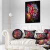 Designart Colorful Tiger Head with Half Skull' Abstract Throw Cushion Pillow Cover for Living Room, Sofa 20" Round view 2