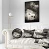 Designart White Horse Under Thunder Sky' Animal Throw Cushion Pillow Cover for Living Room, Sofa 20" Round view 2