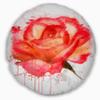 Designart Red Rose Hand Drawn with Splashes' Floral Throw Cushion Pillow Cover for Living Room, Sofa 20" Round view 1