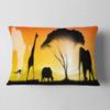 African Wildlife Panorama' African Throw Lumbar Pillow & Lumbar Cushion Pillow Cover for Living Room, Sofa view 1