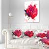 Designart Beautiful Bright Red Rose' Floral Throw Living Room, Sofa, High Quality Pillow Insert + Cushion Cover Printed On Both Side 20" Round view 2