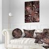 Designart Glowing Large Fractal Flower Design' Floral Throw Cushion Pillow Cover for Living Room, Sofa 20" Round view 2