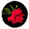 Designart Bright Red Hibiscus on Black' Floral Throw Cushion Pillow Cover for Living Room, Sofa 20" Round view 1