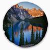 Designart Beautiful Moraine Lake Canada' Landscape Printed Throw Cushion Pillow Cover for Living Room, Sofa 20" Round view 1