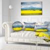 Designart Farm House in Field of Canola' Landscape Printed Throw Cushion Pillow Cover for Living Room, Sofa 20" Round view 2