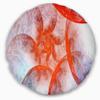 Designart Large Red Fractal Circles' Floral Throw Living Room, Sofa, High Quality Pillow Insert + Cushion Cover Printed On Both Side 20" Round view 1