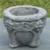 14" Cherub Outdoor Statue with Basket on Knees - Antique Stone Finish view 2