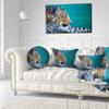 Designart Vigilant Leopard Close Up View' African Throw Living Room, Sofa, High Quality Pillow Insert + Cushion Cover Printed On Both Side 20" Round view 2