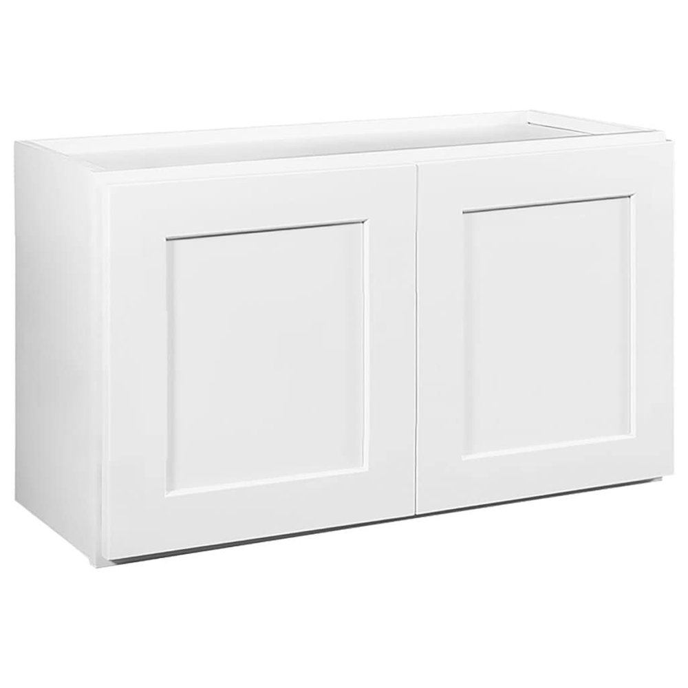 Design House Brookings Shaker Fully Assembled Bridge Wall Kitchen Cabinet W3621, 36 W x 12 D x 21 H, Painted White, Solid Wood, Design House, 569293