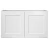 Design House Brookings Shaker Fully Assembled Bridge Wall Kitchen Cabinet W3621, 36 W x 12 D x 21 H, Painted White, Solid Wood, Design House, 569293 view 4