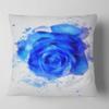 Designart Watercolor Blue Rose Illustration' Floral Throw Cushion Pillow Cover for Living Room, Sofa 26 in. x 26 in view 1