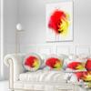 Designart Beautiful Red Yellow Rose Watercolor' Flowers Throw Pillowwork,Cushion Pillow Cover for Living Room, Sofa 20" Round view 2
