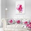 Designart Red Rose with White Watercolor' Floral Throw Cushion Pillow Cover for Living Room, Sofa 20" Round view 2