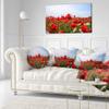 Designart Red Poppies Under Bright Blue Sky' Flower Throw Living Room, Sofa, High Quality Pillow Insert + Cushion Cover Printed On Both Side 20" Round view 2