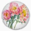 Designart Bouquet of Pink Peony Watercolor' Flower Throw Living Room, Sofa, High Quality Pillow Insert + Cushion Cover Printed On Both Side 20" Round view 1