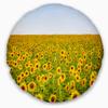 Designart Beautiful Sunflowers Garden' Floral Throw Cushion Pillow Cover for Living Room, Sofa 20" Round view 1